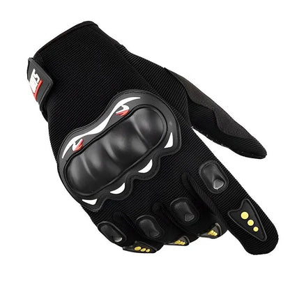 Guantes para motociclista con protección en dedos y nudillos