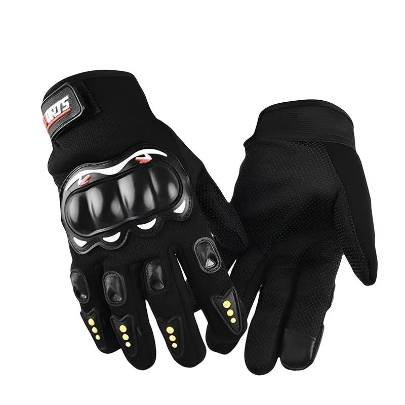 Guantes para motociclista con protección en dedos y nudillos