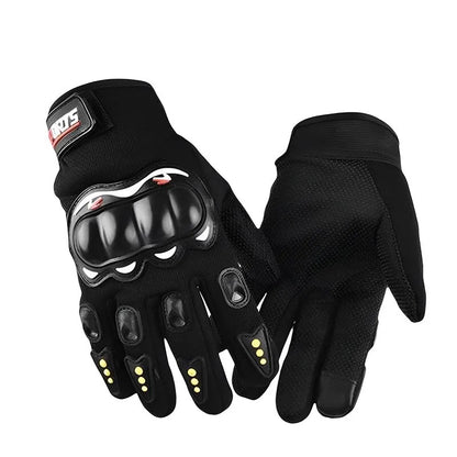 Guantes para motociclista con protección en dedos y nudillos