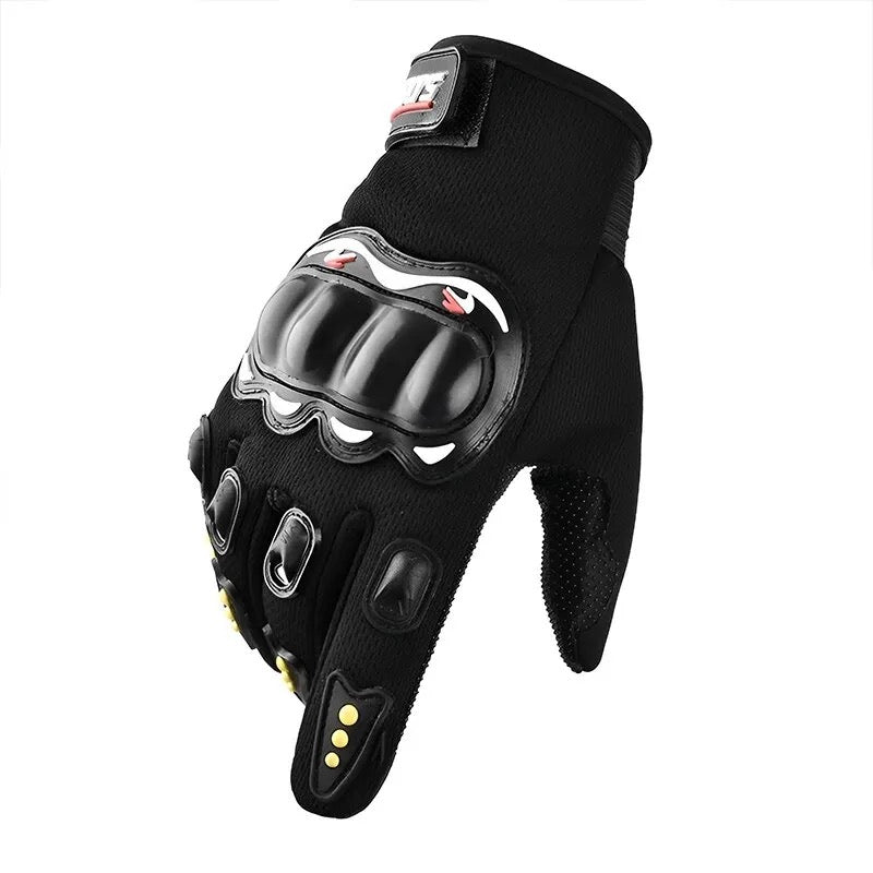 Guantes para motociclista con protección en dedos y nudillos